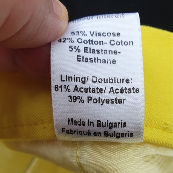 JOSEPH Gabardine Stretch Queen Cropped Trousers Yellow uk12 - Picture 11 of 16